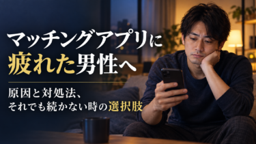 マッチングアプリに疲れた男性へ｜原因と対処法、それでも続かない時の選択肢